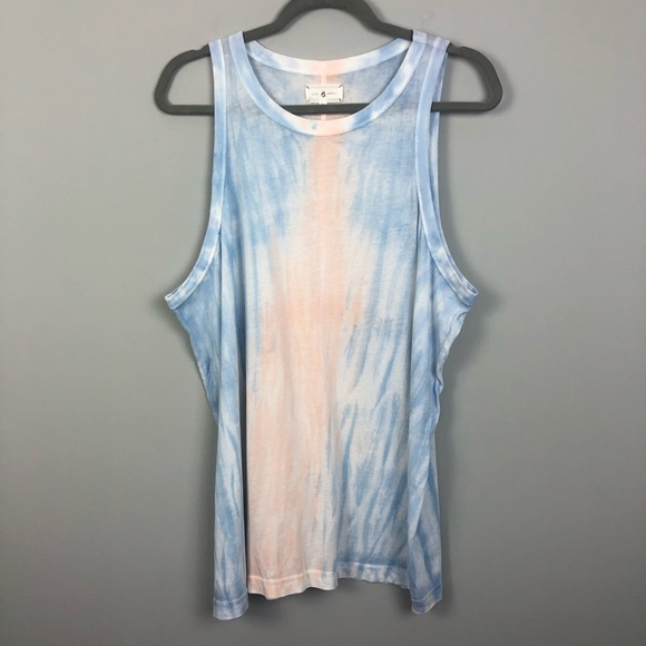 Lou & Grey Tops - NWT Lou & Grey blue and pink tie-dye muscle tank